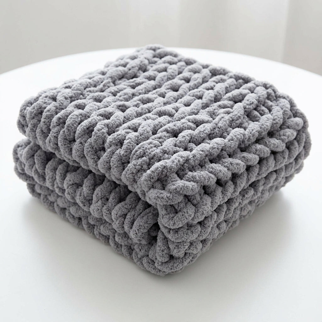 Cable Knit Throw Blanket | Chunky Knit Textured Blanket for Sofa & Bed