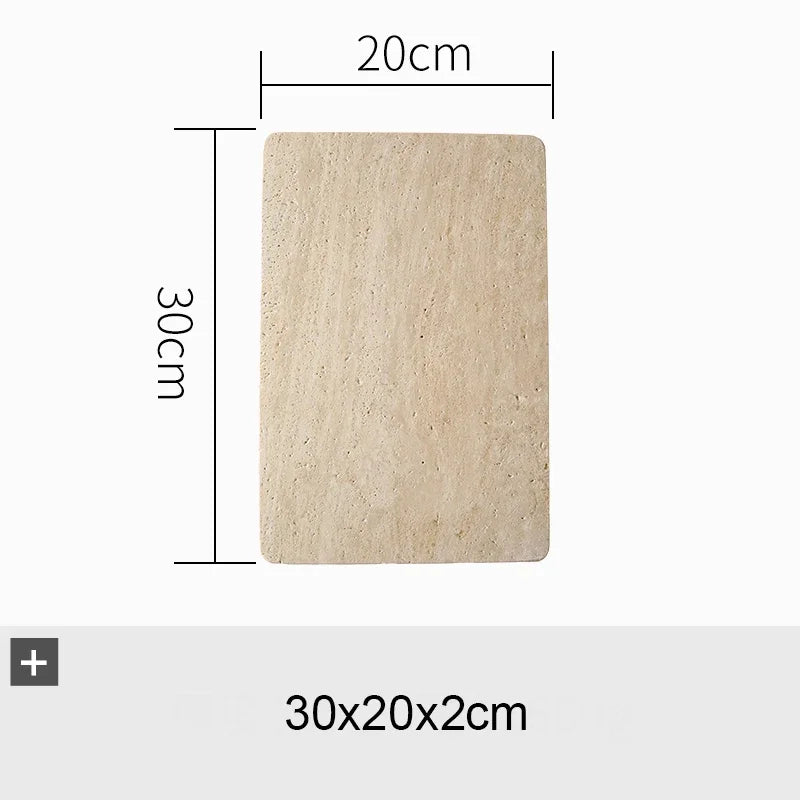 Travertine Tray Beige | Natural Stone Decorative Tray for Bathroom, Kitchen & Home Decor | Medium & Large