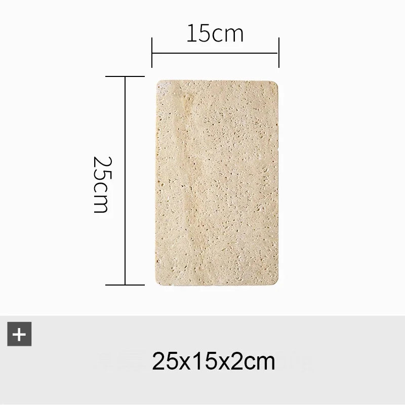 Travertine Tray Beige | Natural Stone Decorative Tray for Bathroom, Kitchen & Home Decor | Medium & Large